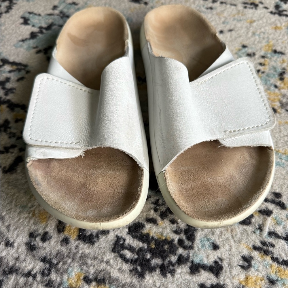 Ecco Women's White Slide Sandals